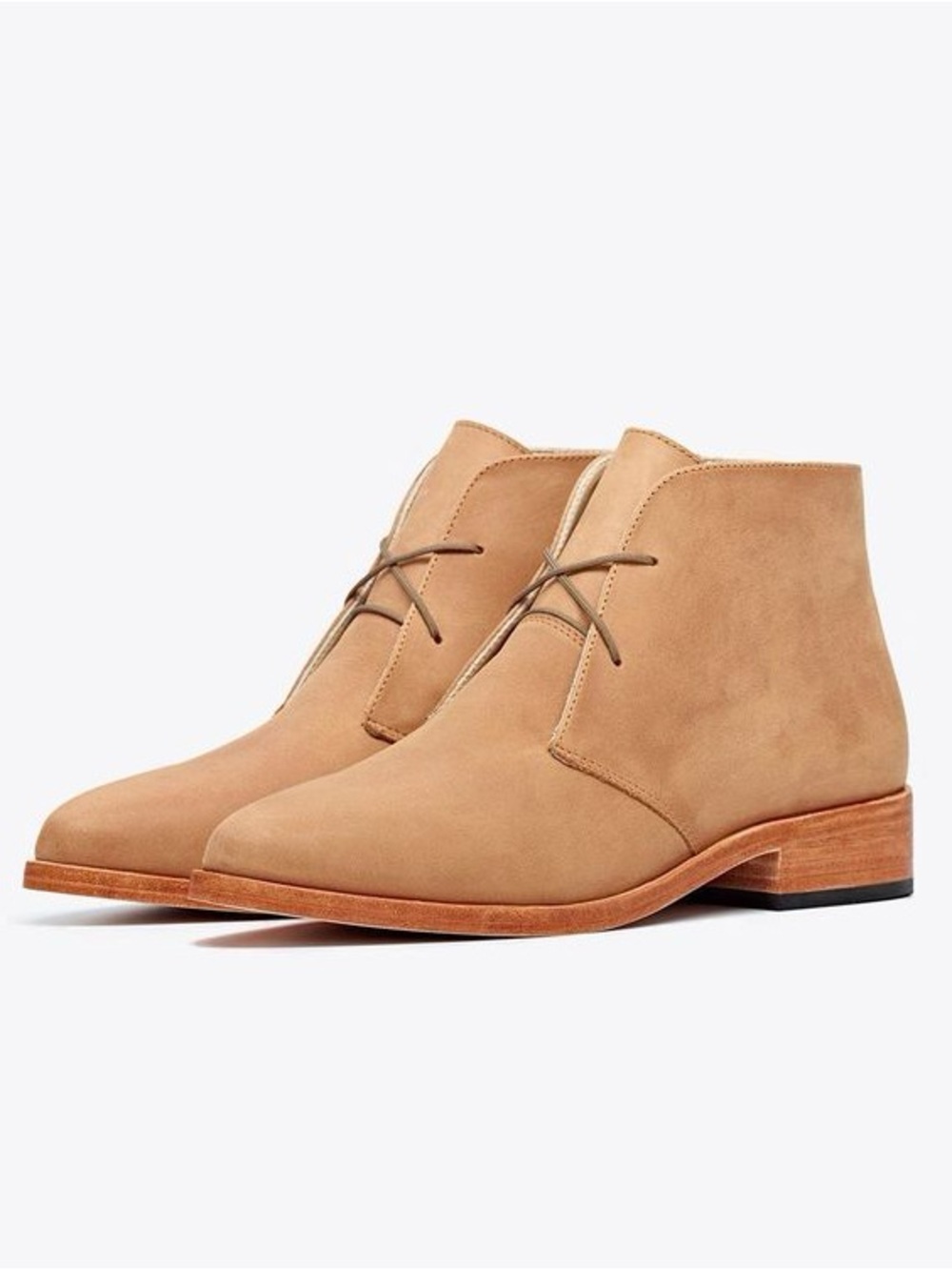 NISOLO Isa Boots in Sand Nubuck Leather, Chukka Ankle Boots, Women’s Size 6.5